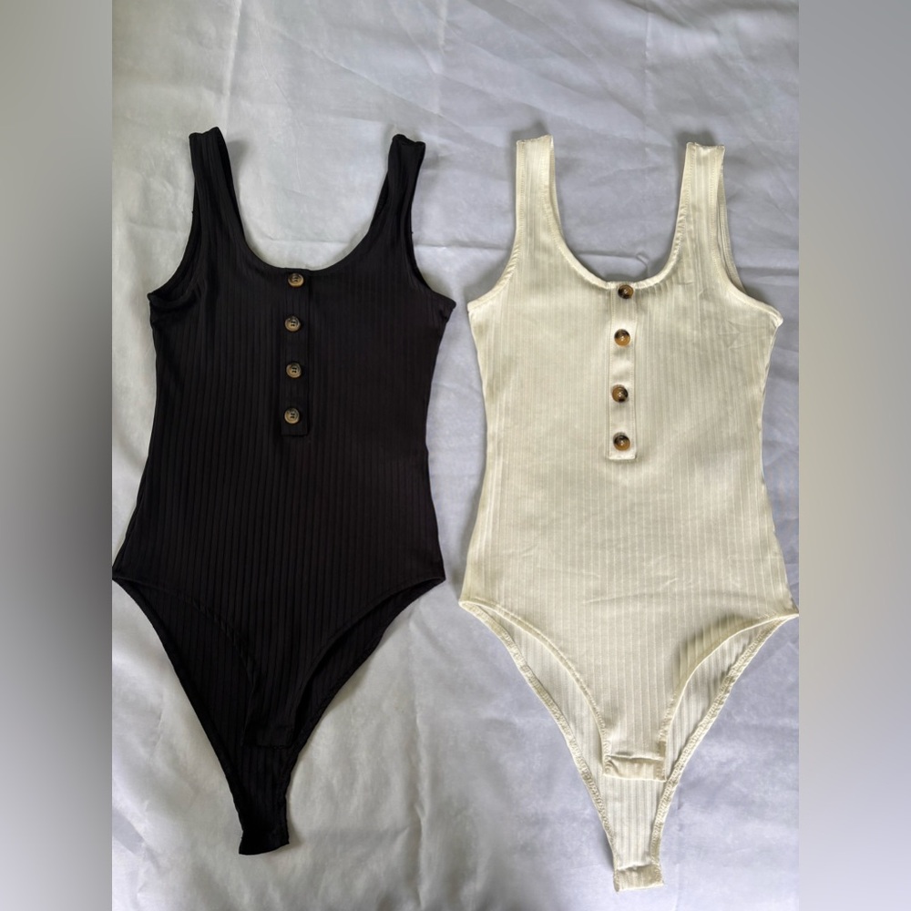 One Piece Set - Black and Cream Bodysuits